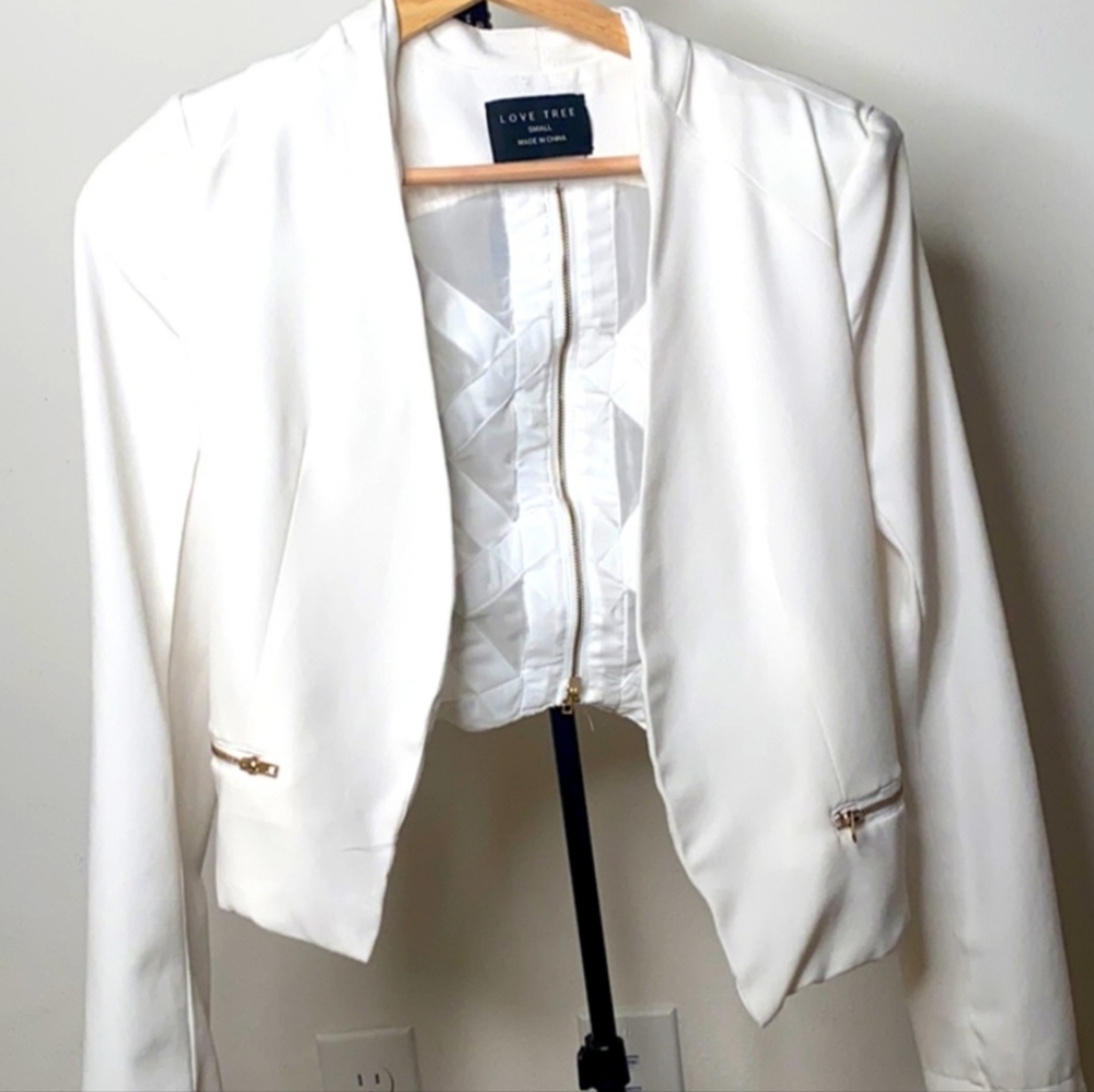G by Guess Black Blazer with Zipper Accents S
